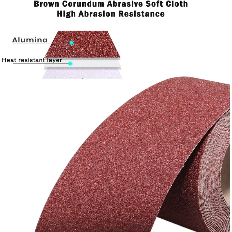 Shineboc Sandpaper Roll 100 Grit, 115mm x 10m Emery Cloth