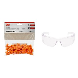 3M Geh√∂rschutzst√∂psel 1100 mit weichem Schaumstoff f√ºr einen hohen Geh√∂rschutz vor hohen Ger√§uschpegeln im Bereich von 94-105 dB 30 Paar & 3M Virtua AP Schutzbrille VirtuaA0, AS, UV, PC, klar, 26 g