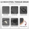 Steel Tongue Drum, 12 Inch 15 Note Tongue Drums, Handpan