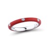 Santuzza 925 Sterling Silver Enamel Stackable Ring Cubic Zirconia Eternity