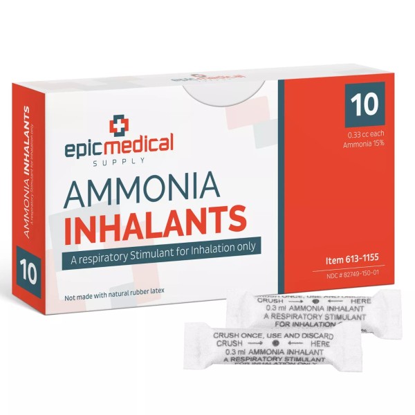 Ammonia Inhalants Athletic Smelling Salts Wake Up, Use for Fainting,
