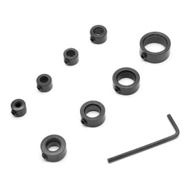 Jersvimc 8Pcs Drill Bit Depth Stop Collar Set, Drill Bit Depth Collar Stopper Metal Shaft Screw Collar Include (1/8", 5/32", 13/64", 15/64", 5/16", 25/64", 15/32", 5/8")