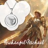 JewelryWe Saint Michael Necklace Women's Stainless Steel Archangel St. Michael