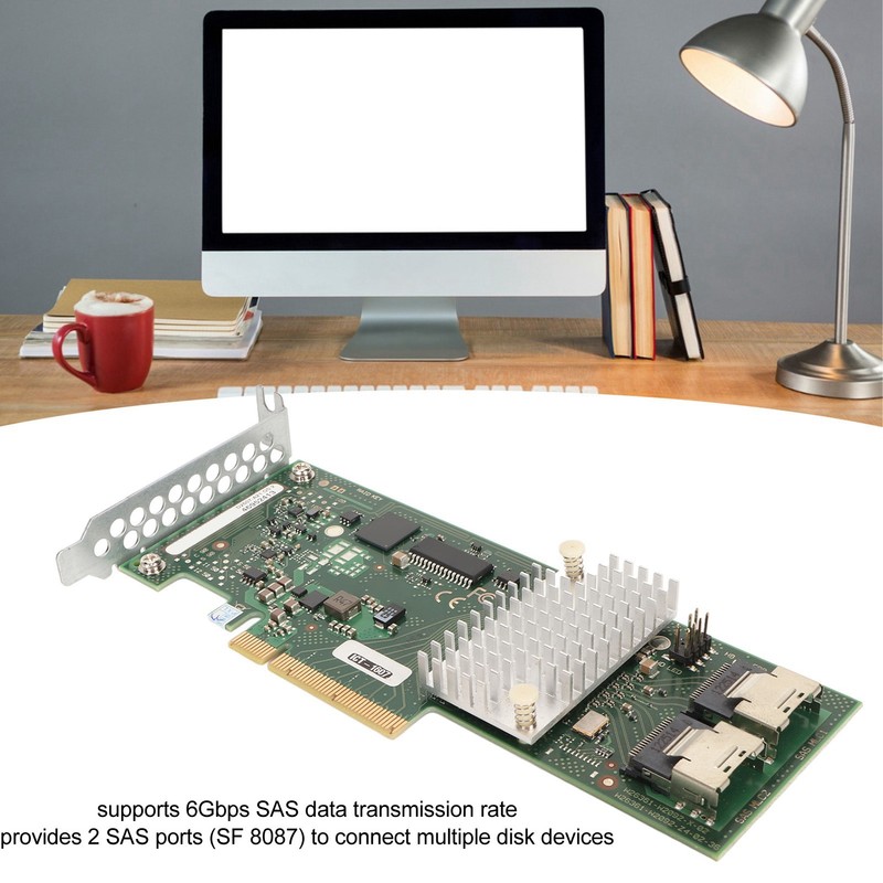 RAID Controller Card 6Gbps 2 SAS SSF 8087 PCIe Interface