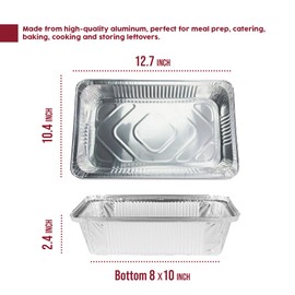 BAKE IT KITCHEN Extra Heavy-Duty Disposable Aluminum Pans – 9x13 Half Size, 30 Pack for Baking, Roasting, Food Prep & Catering (25 Pack)