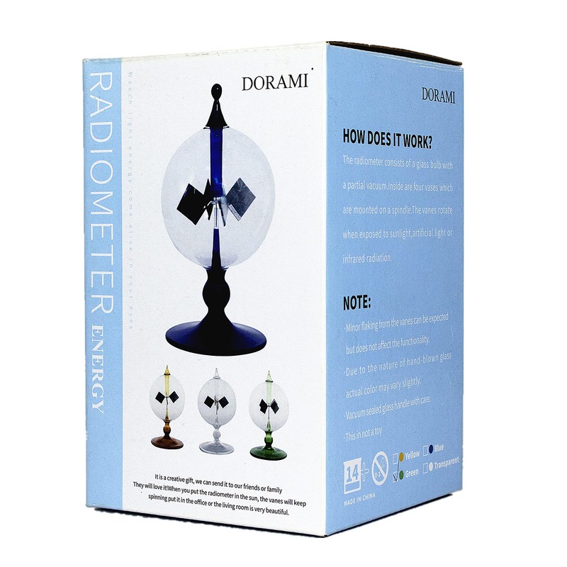 DORAMI Clear Solar Power Crookes Radiometer Sun Light Energy Glass