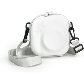 Estuche protector para cmaras Instax mini, bolsa de almacenamiento de EVA rgida con correa para el hombro, adecuada para cmaras instantneas Fujifilm 99/90/40/EVO/12/11/10/9/8/7 (Blanco)