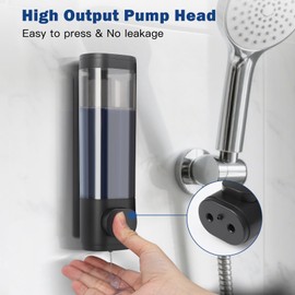 Shampoo and Conditioner Dispenser,Shower Shampoo Dispenser 1 Chamber No Dril for Shower Wall Mounted Body Wash for Bathroom Hotel Kitchen,1 * 300ML,Large Capacity Black