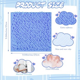 Gosodeny 10'' Locker Rug Blue School Cute Locker Decor with Anti-Slip Backing Chenille Material Furry and Cute Style Locker Accessories