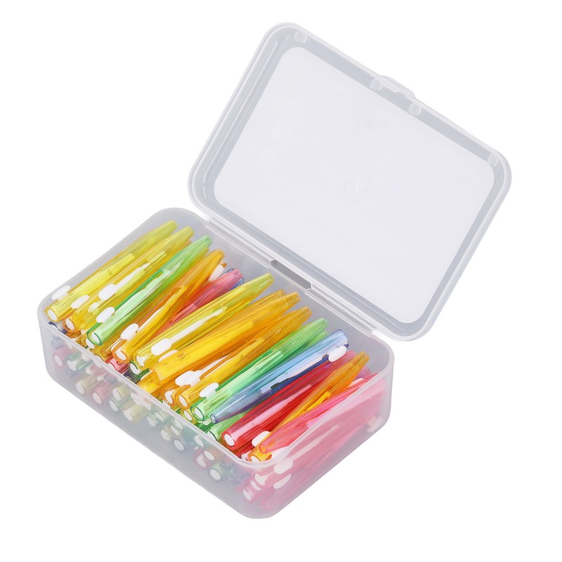 60Pcs Interdental Brush Floss Interdental Cleaning Brush with PP Handle