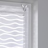 Enya White Roman Blind Eyelet Roller Blind with Wave Pattern