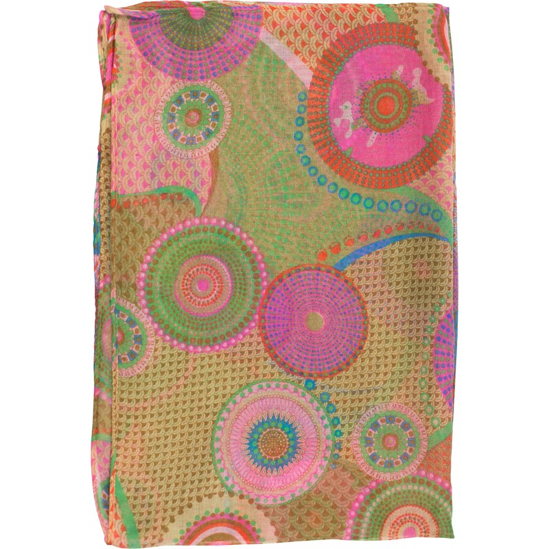 fashionchimp Women Loop Circle Pattern Psychedelic Print Tube Scarf Summer