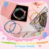 Guiqulai 48 Pcs Kids Friendship Bracelet Set,Colorful Adjustable Beaded Bracelets,Cute