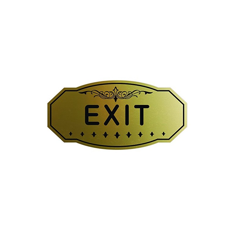 EXIT Victorian Door/Wall Sign (Brushed Gold) - Large 5" x