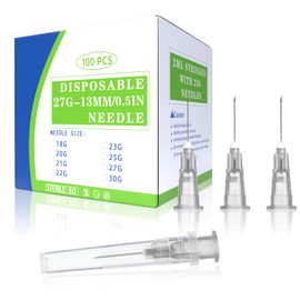 100 Pack 27G 13MM Stainless Steel Industrial Dispensing Needle Accessories, for Scientific Lab Use, Individually Packaged