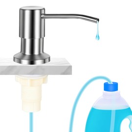 Cejiuga Soap Dispenser for Kitchen Sink, Upgrade Built in Sink Soap Dispenser Brushed Nickel, Countertop Sink Soap Dispenser Pump with 47" Extension Tube kit, No Need More Refills