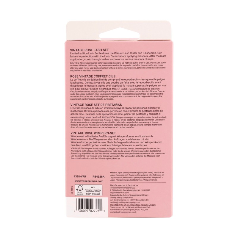 Tweezerman Vintage Rose Lash Gift Set - Makeup Eyelash Tool