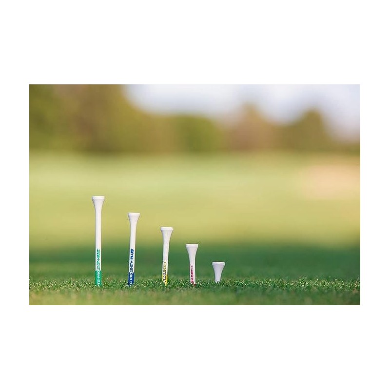 J&M PTS Pro Length Max Golf Tees (50-Count), White/Green, 4-Inch