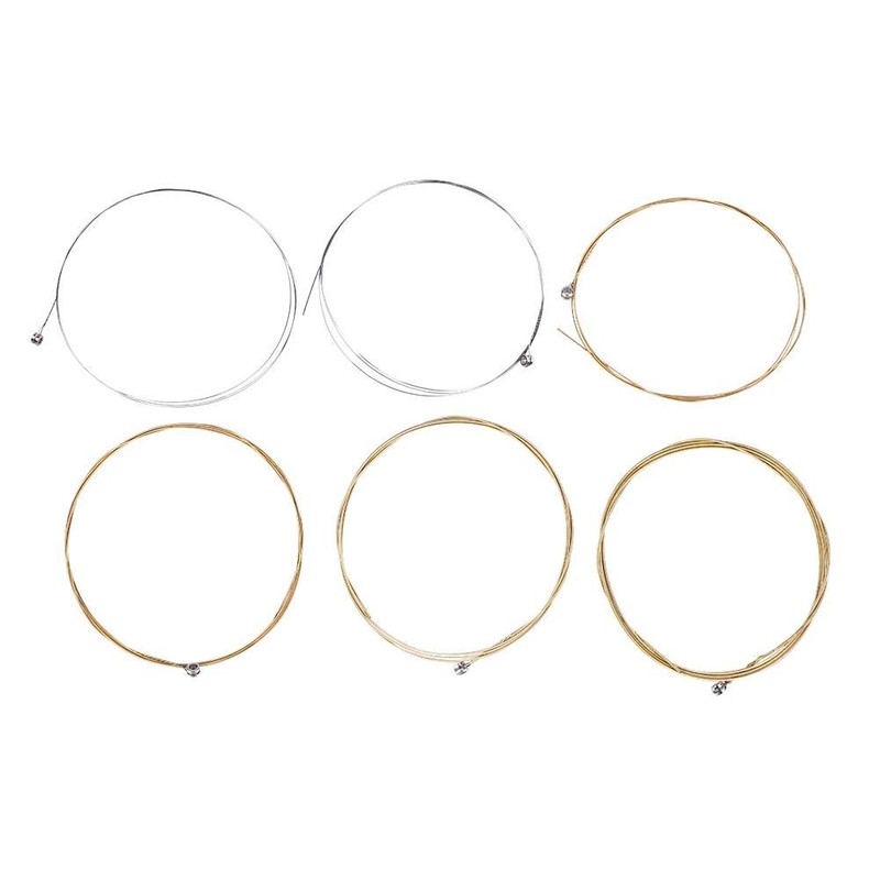 Folk Guitar Strings, 6 Pieces Metal String Set Practice Replacement