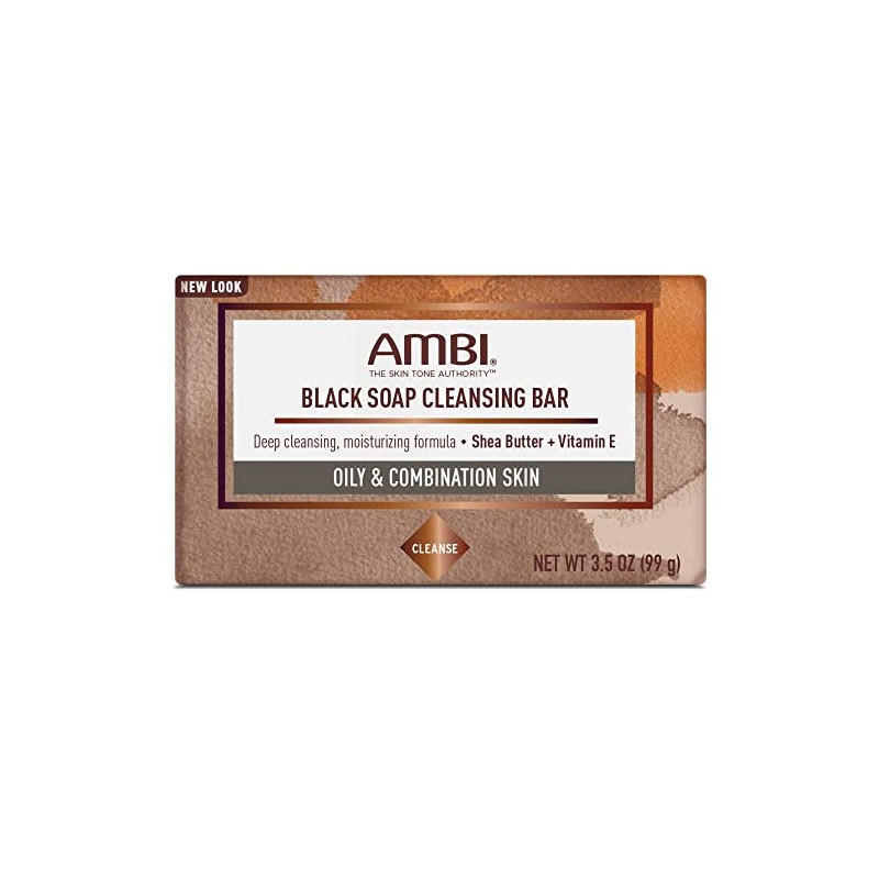 Ambi Jabón negro con manteca de karité, 3.5 onzas (paquete