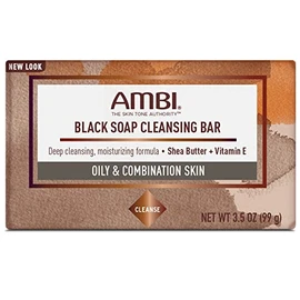 Ambi Jabón negro con manteca de karité, 3.5 onzas (paquete de 6)