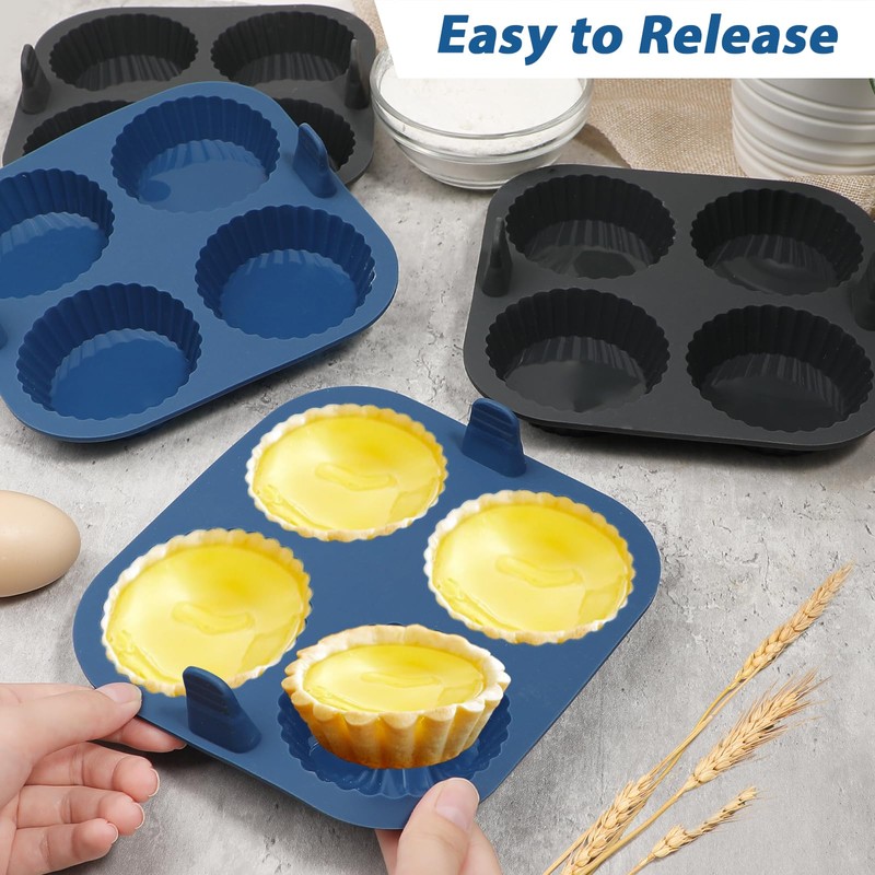 Webake Mini Törtchen Formen 4 Stück Tarteform Silikon Quicheform Klein