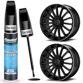 Pure Black Rim Touch Up Paint - Car Wheel Repair Kit Curb Rash, Gloss or Matte Black Rim Touch Up Paint, Quick And Easy Wheel Scratch Repair Kit, Wheel Repair Kit Curb Rash (Pure Black)