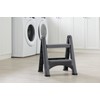 Rubbermaid Two-Step Folding Foot Stool, 14-Inch High, Gray, 300-Pound Capacity,