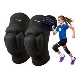Peabownn Knee Pads Volleyball Girls 2XS-2XL - Thick Sponge Anti-slip Strips Gardening Knee Pads for Women Kid & Adult, Volleyball, House Cleaning, Construction Work, Dancing, Flooring L
