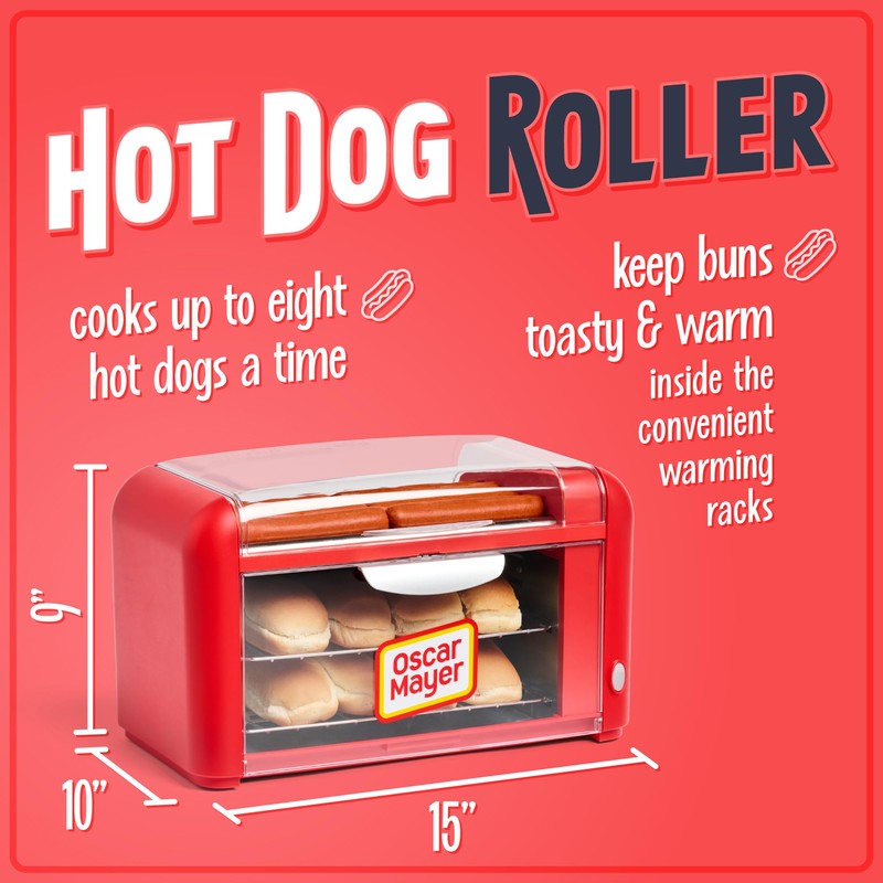 Nostalgia Oscar Mayer Extra Large 8 Hot Dog Roller &