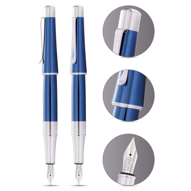 CROSS Beverly Translucent Cobalt Blue Lacquer - Medium Nib Fountain