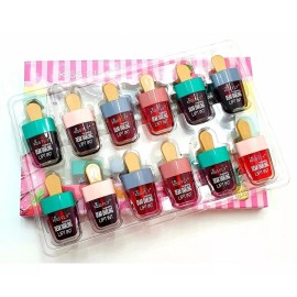 KFMX Set Tinta Para Labios Forma De Paleta 12 Piezas