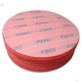 Red Label Abrasives 5 Inch 3000 Grit High Performance Hook and Loop Wet/Dry Auto Body Film Sanding Discs, 50 Pack