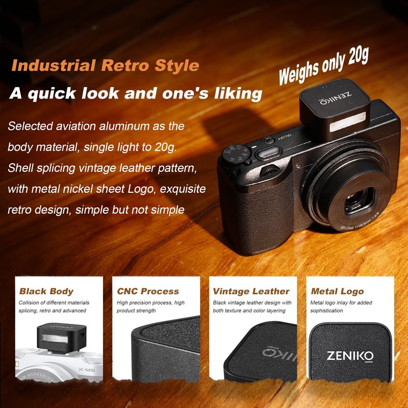 ZENI ZF04 Camera Flash, 6500K±200K Mini Flash for Canon, Sony,
