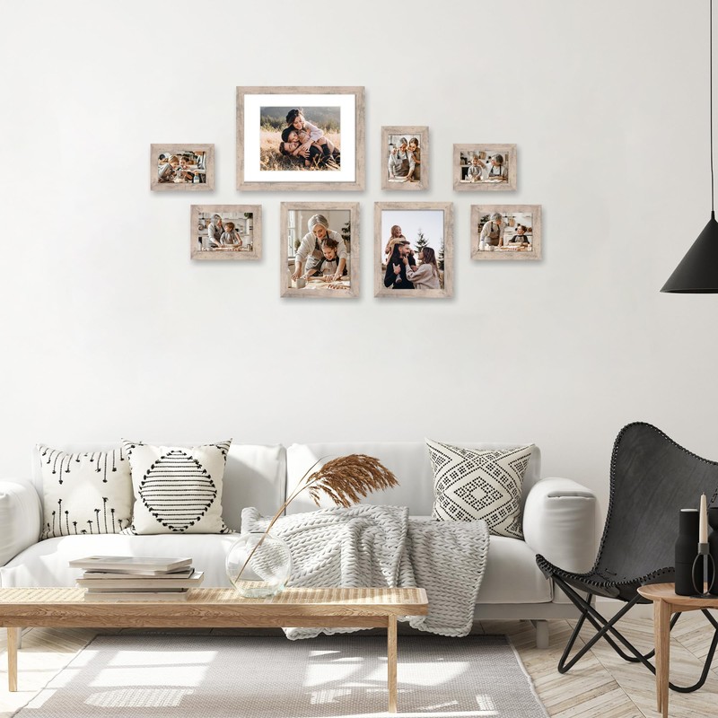 iRahmen 8x10 Picture Frame Set of 4, Smoke Gray Frame