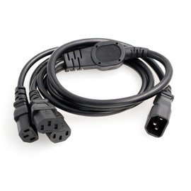 HTcable UPS PDU Computer PC Power Splitter Cord C14 to 3 x C13 10A 250V Extension Cable (C14-3xC13 1m)