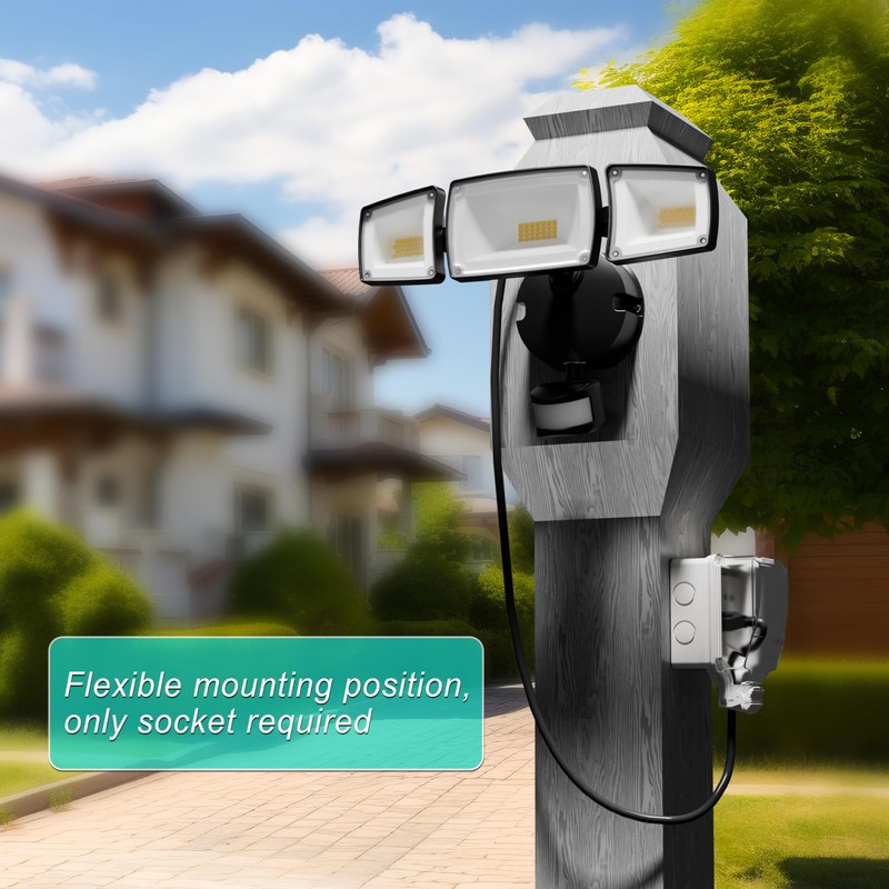 USTELLAR 55W Plug in Motion Sensor Lights Outdoor, Flood Lights