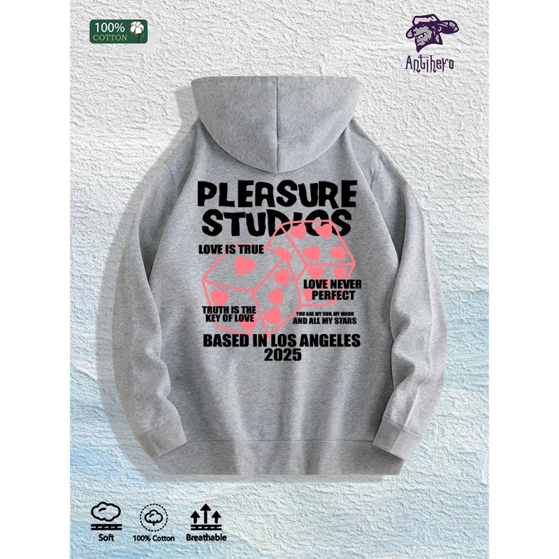 Pleasure Studios Graphic Hoodie 100% Cotton US Warehouse 7 ColorsColor: