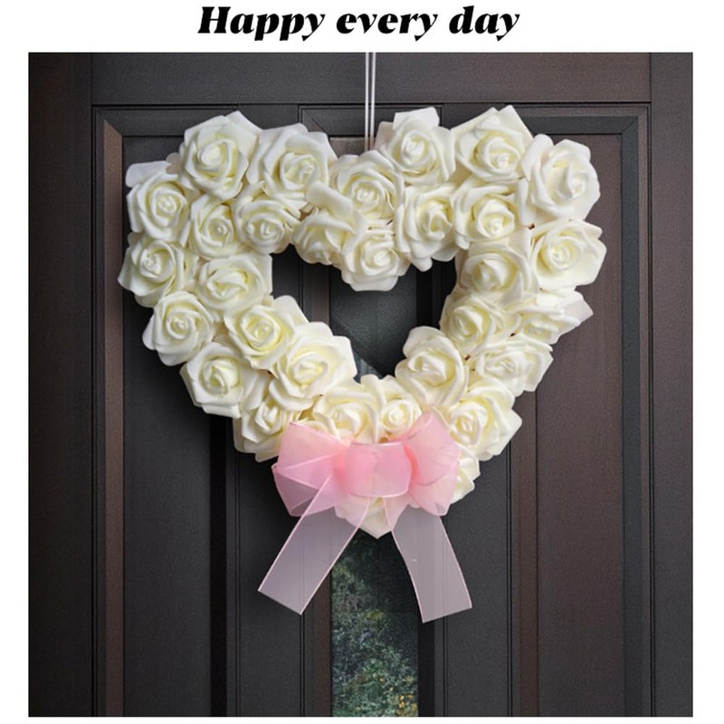 Valentine's Day Wreath Heart Shaped Wreath Rose Wreath Artificial Garland