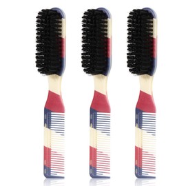 GEN'C BÉAUTY 2-in-1 Edge Brush and Comb for Hair Styling, Double-Sided Soft Bristle and Fine-Tooth Comb for Baby Hair, Edges, and Beard Grooming (3pcs)