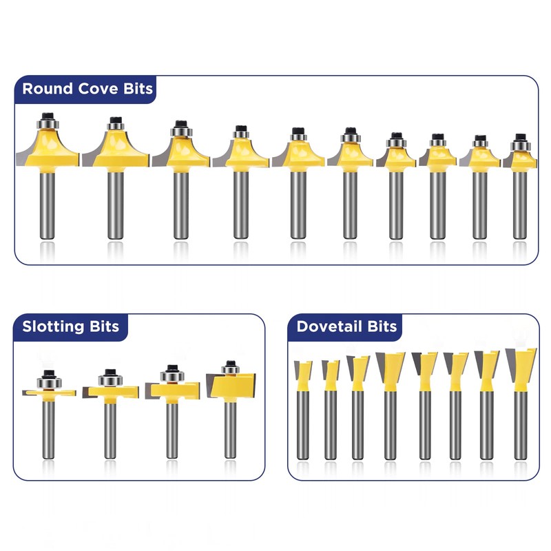 MNA 100 Piece Router Bits Set, 1/4 Inch Shank Expert