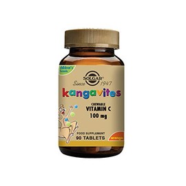 Solgar Kangavites Natural Orange Burst Vitamin C 100 mg Chewable Tablets - Pack of 90 - Children's Immune Support Supplement - Natural Orange Flavour