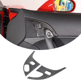 Carworld66 Fits For Corvette C6 2005-2013 Carbon Fiber Interior Door Locks Trim