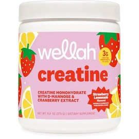 Wellah Creatine for Women - Creatine Monohydrate with Dandelion & Cranberry Extract (50 Servings, Strawberry Lemonade)