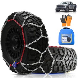 AutoChoice AutoFixing Snow Chains, Heavy Duty Emergency Tire Chains For Pickup Trucks and Off-road SUV, Easy Installation, Set of 2(HYR-A)
