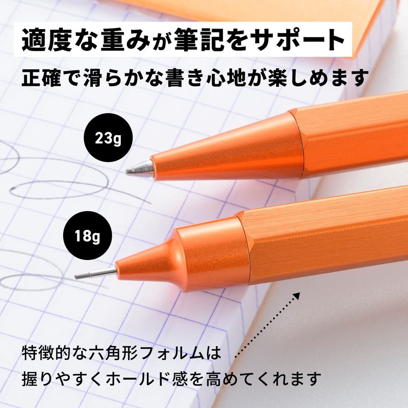 ロディア シャープペン スクリプト 0.5mm 六角形軸 アルミニウムボディ ヘアライン加工 オレンジ RHODIA SCRIPT