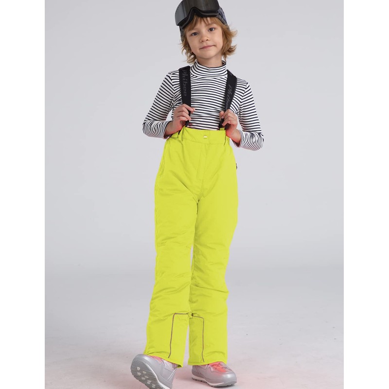 PHIBEE Boys' Waterproof Breathable Polyester Snowboard Ski Pants Yellow 8