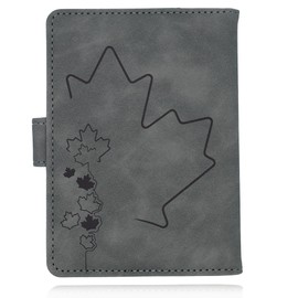Axwar RFID Blocking Passport Holder - Travel Passport Cover - PU Leather Passport Wallet Passport Travel Organizer, Graphite Grey