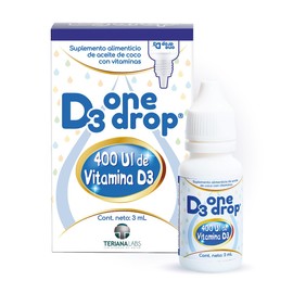 Vitamina D3 ONEDROP frasco con 3 mL, 400 UI