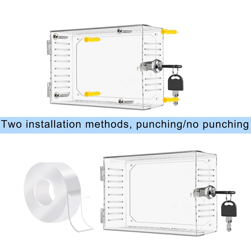 Universal Thermostat Lock Box with Key,Clear Large Thermostat Cover for